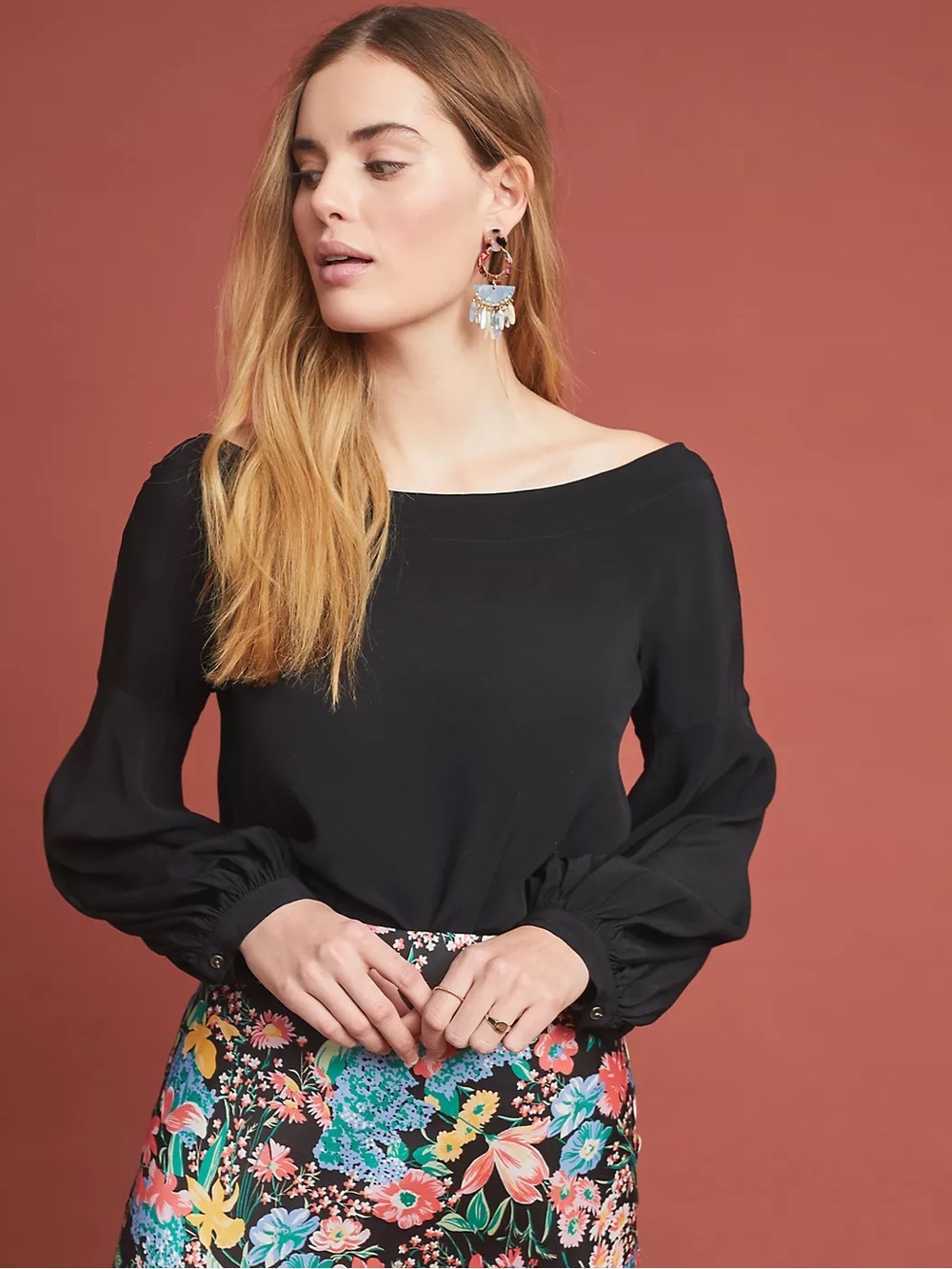 NEW Anthropologie Octavia Off-The-Shoulder Blouse by Maeve Size 2 Black NWT.  21